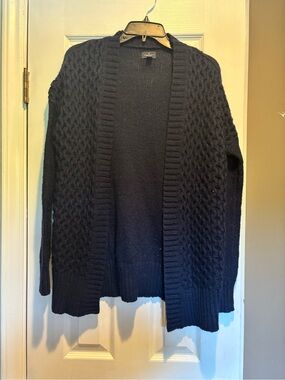 American Eagle Navy Cable Knit Open Cardigan Sweater XSmall